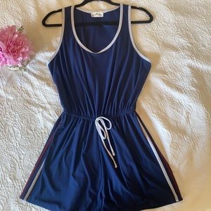 Derek Heart Blue Romper Blue White